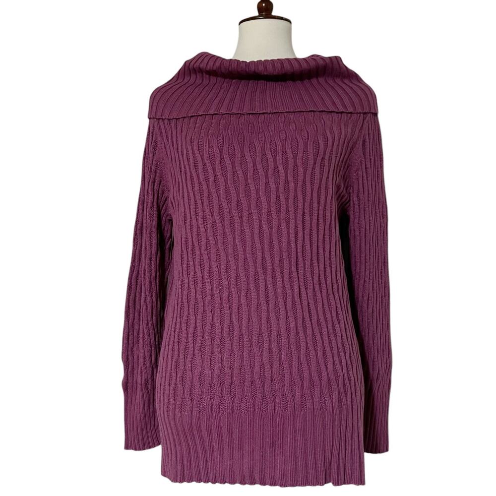 Lafayette 148 New York Women's Purple Knitted Long Sleeve‎ Sweater Size Medium